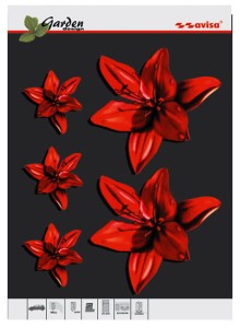 Naklejka flower garden czerwona