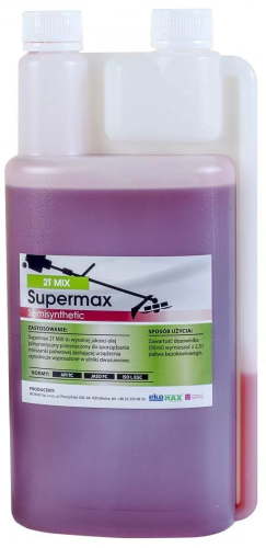 Olej do mieszanki czerwony Supermax 2T MIX 1L.png
