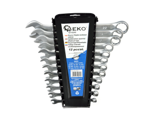 Klucze płasko oczkowe 6-22mm 12szt satynowane Geko