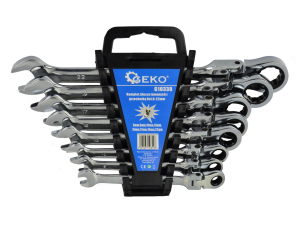 Klucze płasko oczkowe z grzechotką 8-22mm 8el Geko