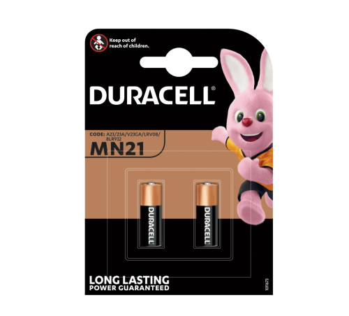bateria do pilota samochodowego Duracell 23A MN21 23A  23GA  A23  E23A  GP23A  K23A  L1028  LR23A  LRV08  LRVO8  MN21  MS21  V23  V23GA  VR22.png