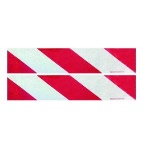 Naklejka odblask czerwono - srebrny 2kpl