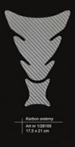 Naklejka motocyklowa na bak srebrny carbon