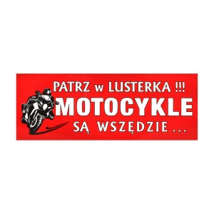 Naklejka patrz w lusterka, czerwona
