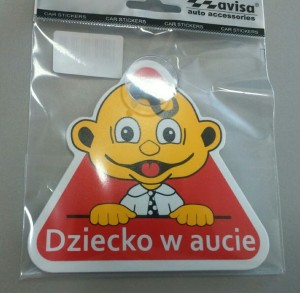 Naklejka info system - chłopczyk w krawacie